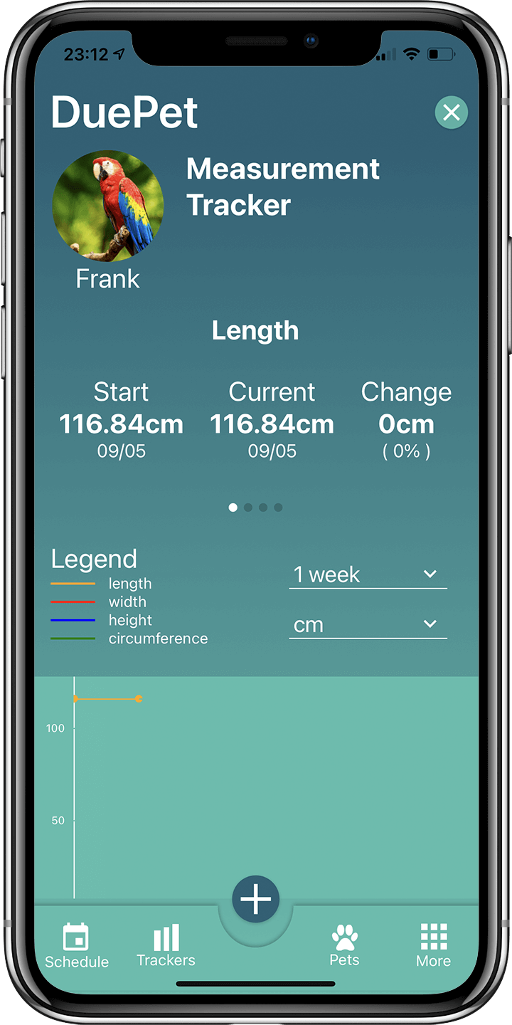 Pet Measurement Tracker DuePet Screen 2